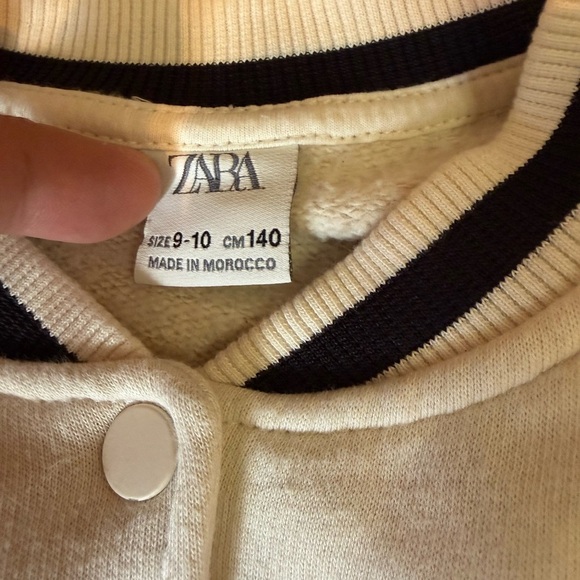 Zara Kids White and Black Varsity Jacket - Picture 2 of 3
